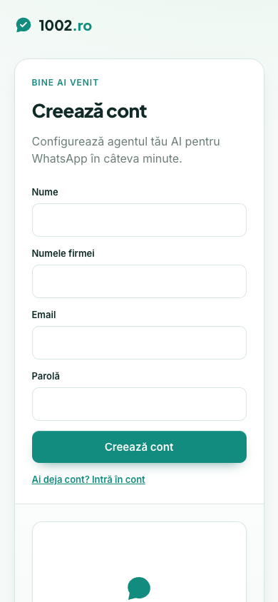 Aceeași configurare a contului, în varianta mobilă.