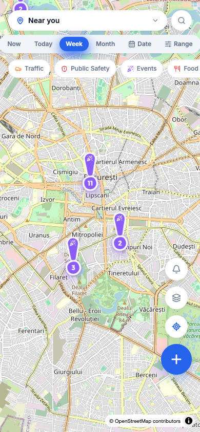 Aceeași hartă, în varianta mobilă.